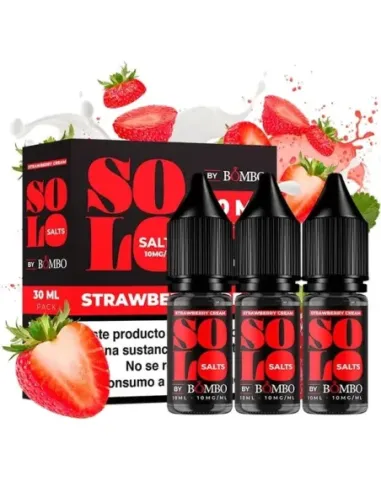 Comprar Sales de Nicotina Bombo Solo Nic Salts - Strawberry Cream(Pack 3) al mejor precio - II Nous Vape